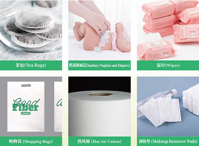 聚乳酸熱軋、熱風(fēng)、水刺無紡布應(yīng)用示例